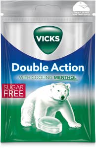 Vicks Halstabletter Blue Double Action Sockerfri