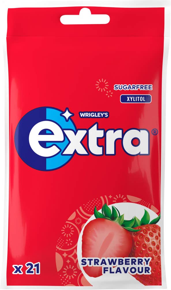 Extra Tuggummi Jordgubb Sockerfri
