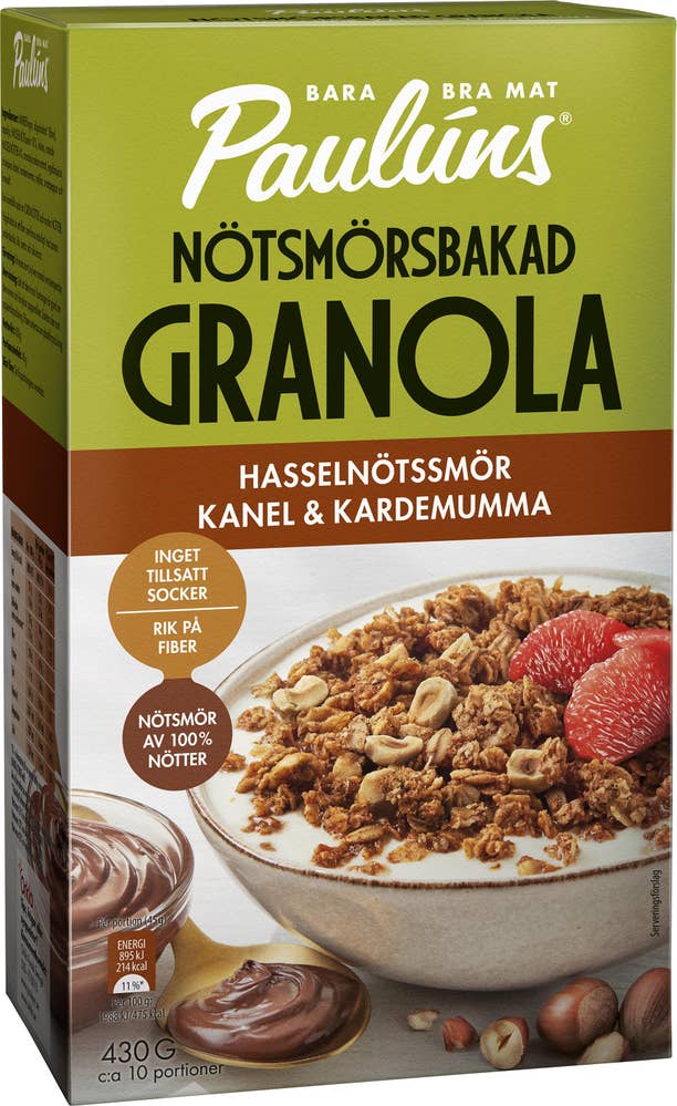Nötsmörsbakad Granola Hasselnötssmör, Kanel & Kardemumma