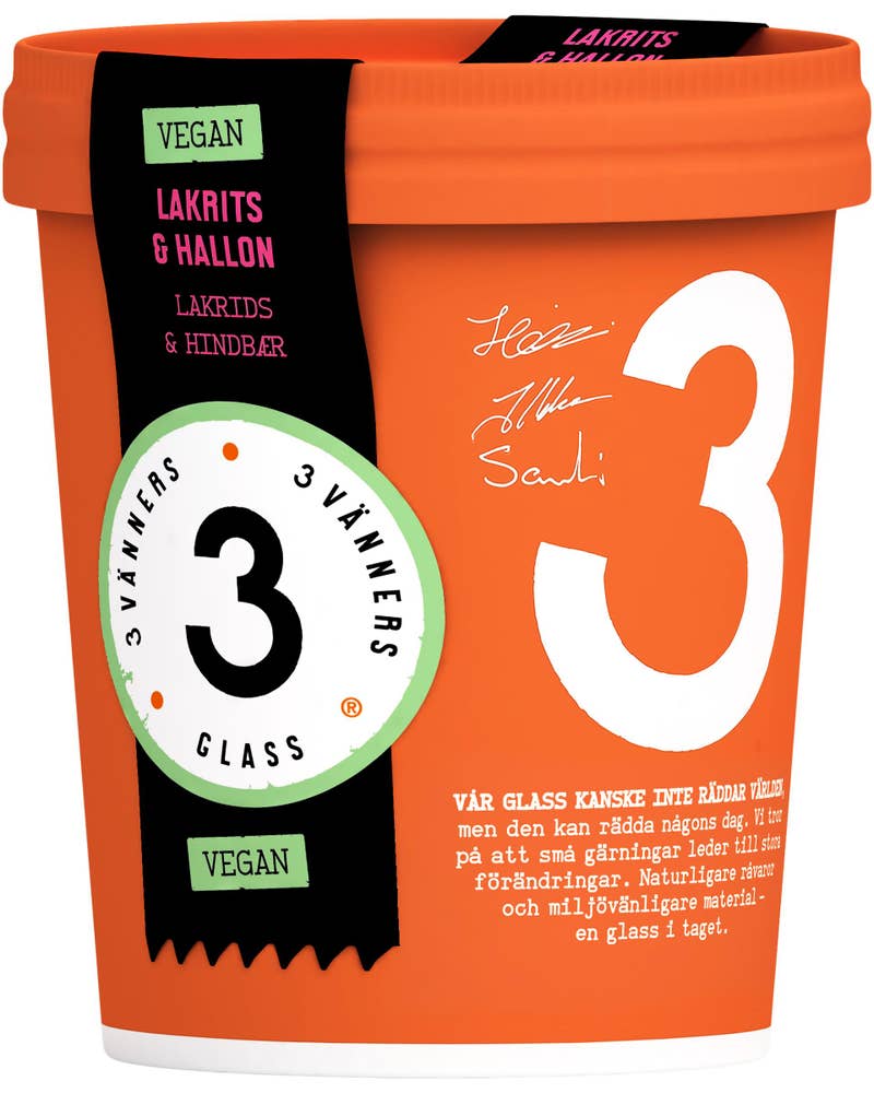 3 Vänner Glass Lakrits & Hallon Vegansk