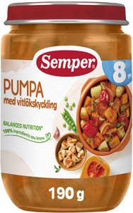 Semper Pumpa med Vitlökskyckling 8M