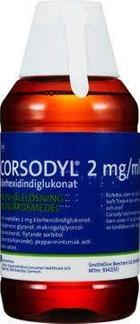 Corsodyl 2 mg/ml, Klorhexidin, munhålelösning,