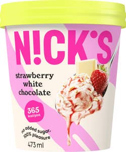 Nick's Glass Strawberry White Chocolate Utan Tillsatt Socker