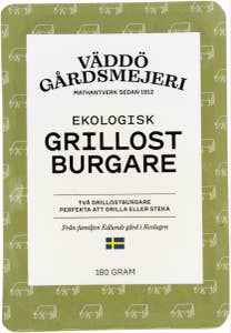 Väddö Gårdsmejeri Väddö Grillostburgare EKO/KRAV 180g Väddö Gårdsmejeri