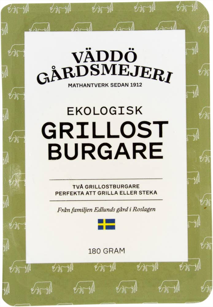 Väddö Gårdsmejeri Väddö Grillostburgare EKO/KRAV 180g Väddö Gårdsmejeri