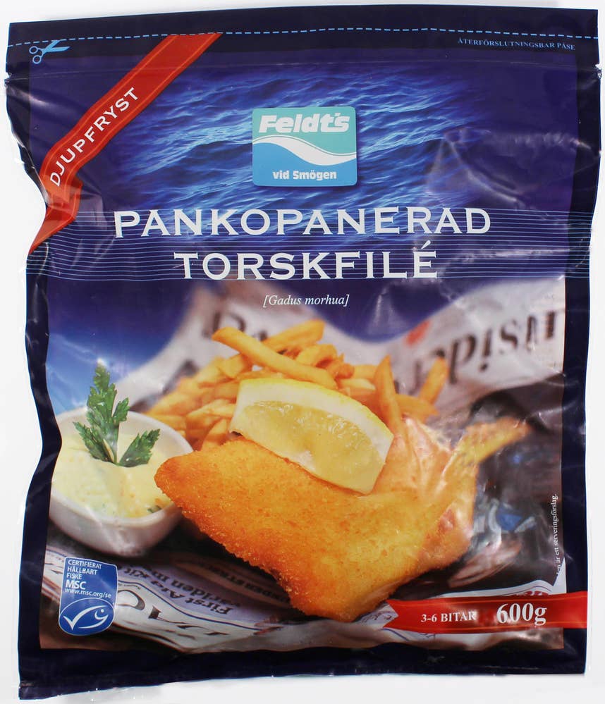 Feldts Torskfilé Pankopanerad Fryst MSC
