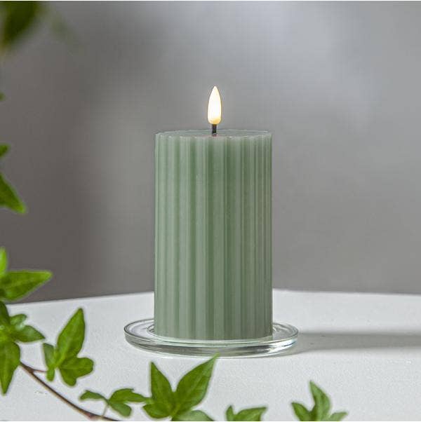 Star Trading Blockljus LED Flamme Stripe Grön 15cm