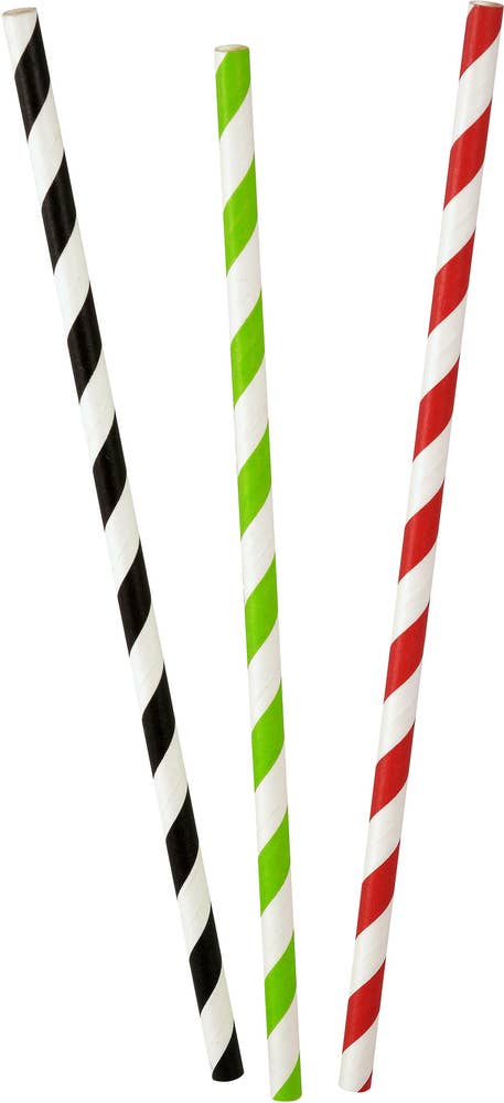 Duni Sugrör Papper Röd, Grön & Svart 6mm