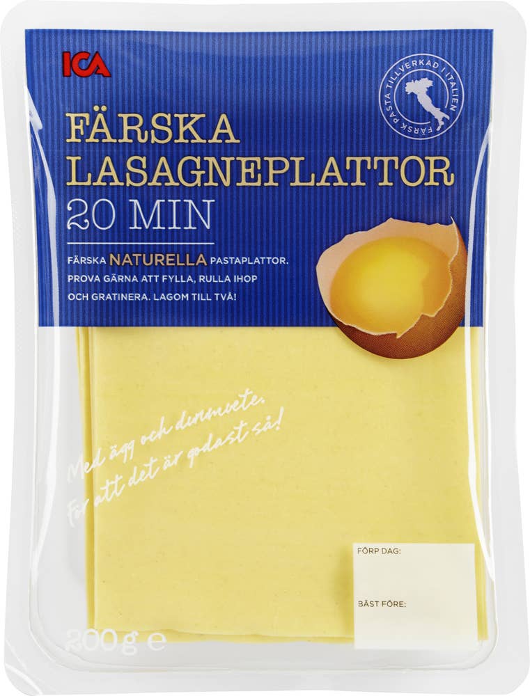 Ej sorterad Lasagneplattor Färska Ica