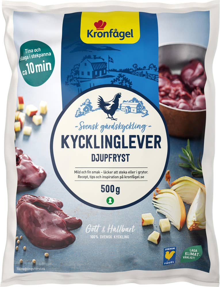 Kronfågel Kycklinglever Frysta