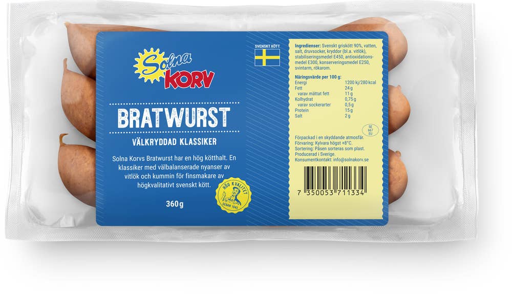 Solna Korv Bratwurst Premium