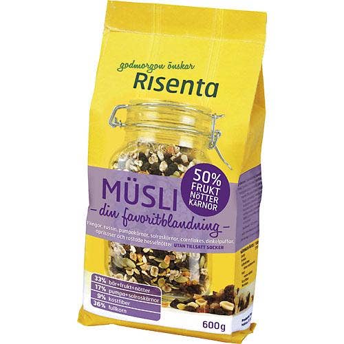 Ej sorterad Müsli Frukt/Nötter/Kärnor Risenta