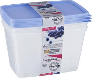 Nordiska Matlåda 1,2l Transparant/blå Frys Micro