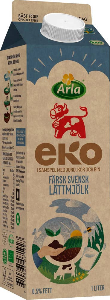 Arla Ko® Färsk Lättmjölk 0,5% EKO/KRAV