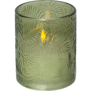 Star Trading Blockljus LED Flamme Leaf Grön 10x12,5cm