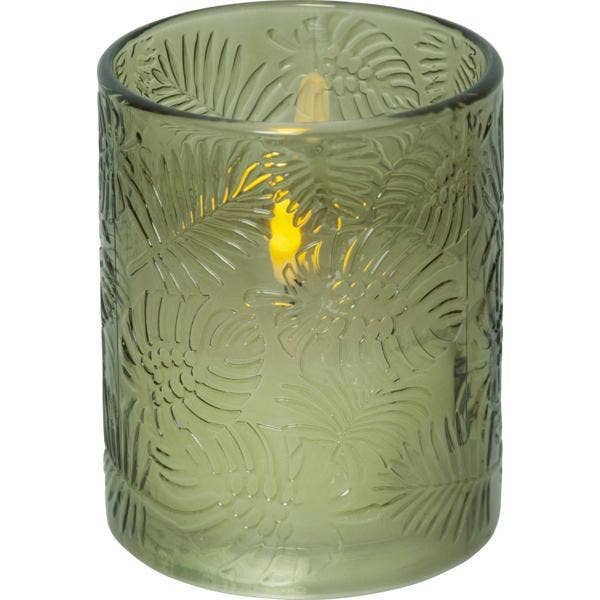 Star Trading Blockljus LED Flamme Leaf Grön 10x12,5cm