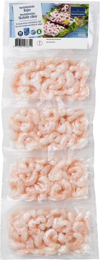 Royal Greenland Skalade Räkor i Kedjepack Fryst MSC 4x100g Royal Greenland