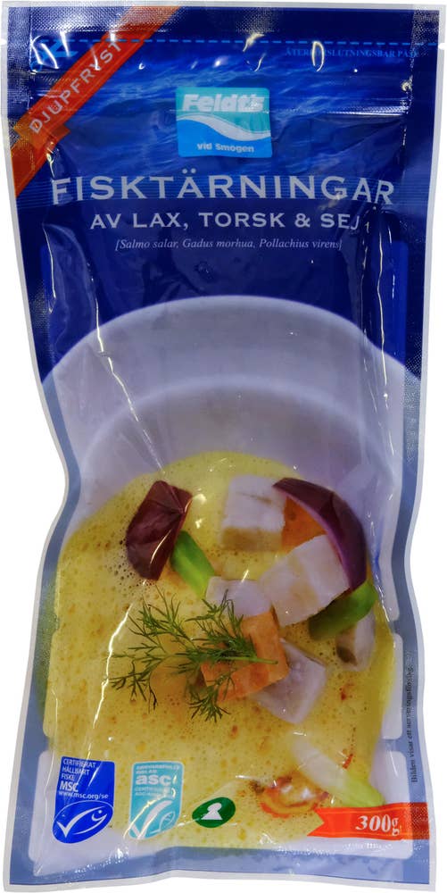 Feldts Fisktärningar Lax, Torsk, Sej Fryst