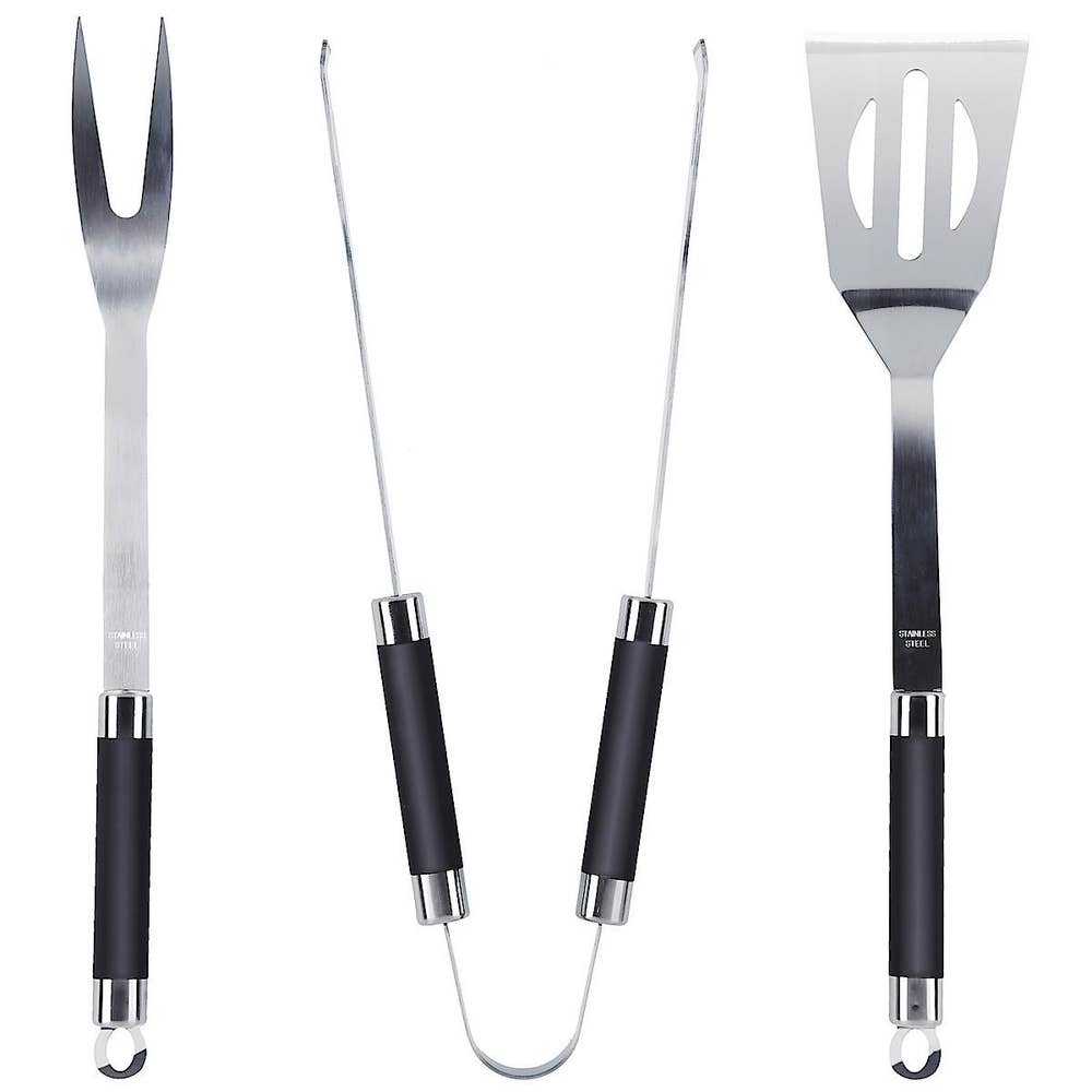 Clas Ohlson Grillredskap Rostfri/Svart 3-p