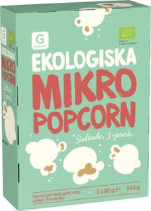 Garant ekologiska Mikropopcorn Salt EKO 3x80g
