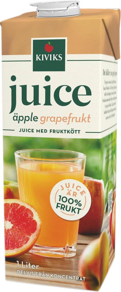 Kiviks Juice Äpple Grapefrukt med fruktkött