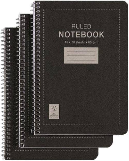 Clas Ohlson Kollegieblock A5 Linjerat 3-p Clas Ohlson