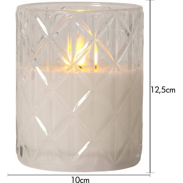 Star Trading Ljus LED Flamme Romb Transparent 10x12,5cm