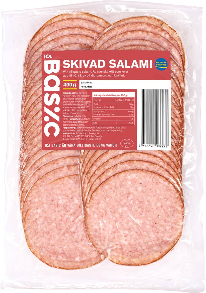 Ej sorterad Salami Ica Basic