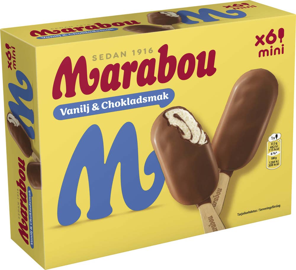 Marabou Glasspinnar Vanilj & Chokladsmak