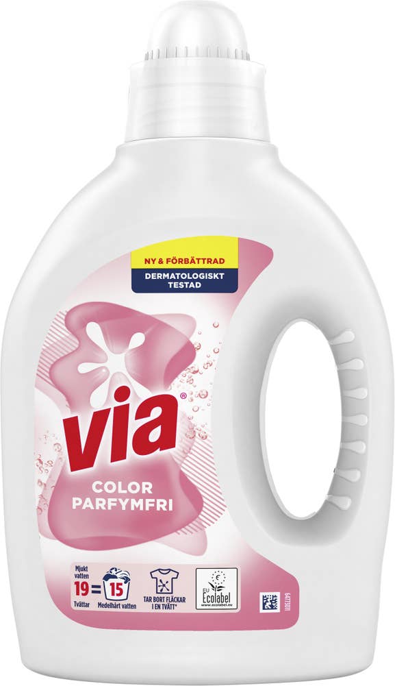 Via Flytande Tvättmedel Color Parfymfri