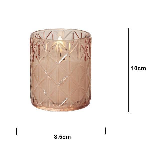 Star Trading Ljus LED Flamme Romb Rosa 8x10cm