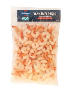 Fisherman Seafood Vannameiräkor Kokta Skalade med Stjärt ASC Fryst