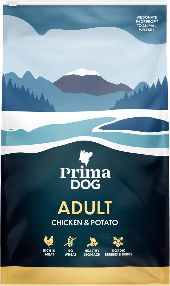 PrimaDog Torrfoder Kyckling & Potatis för Vuxna Hundar