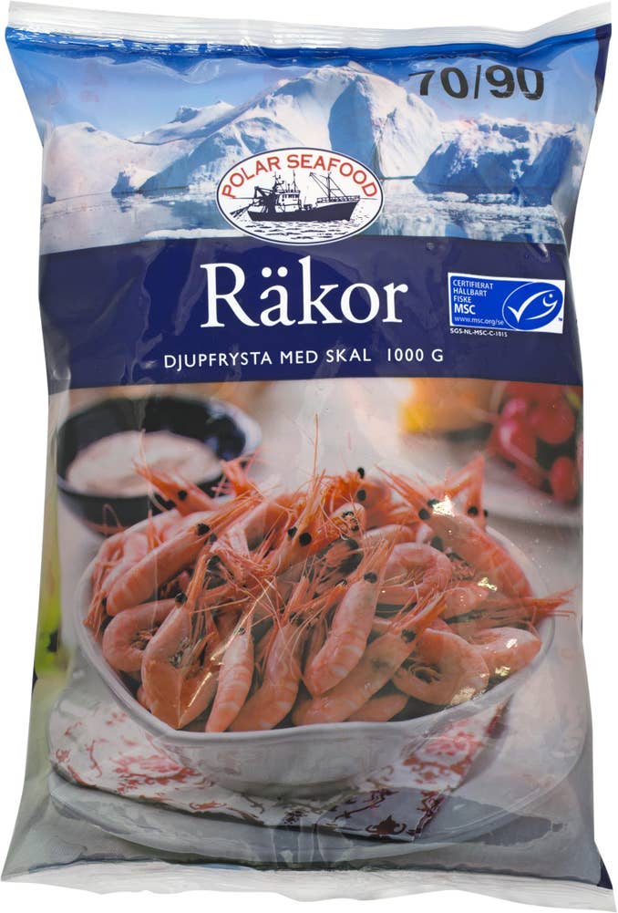 Polar Seafood Räkor med Skal 70/90 Fryst MSC