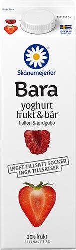 Skånemejerier Bara Yoghurt Hallon & Jordgubb 3,5%