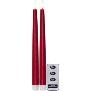 Star Trading Antikljus LED Flamme Slim Röd 28,5cm