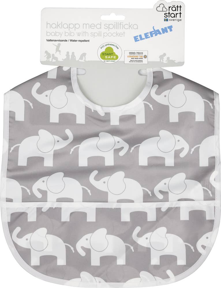 Rätt Start Haklapp Elefant Grå Rätt Start