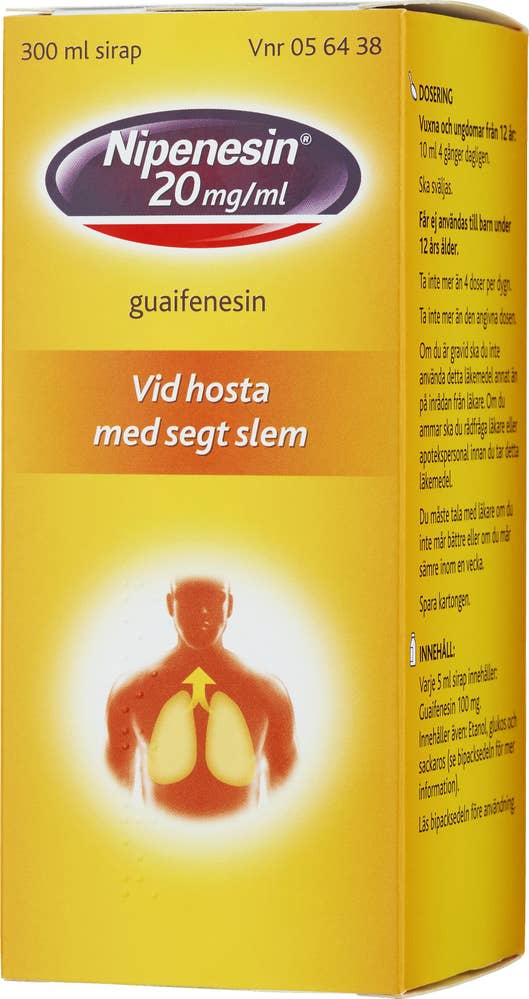 Nipenesin 20 mg/ml, Guaifenesin, sirap,