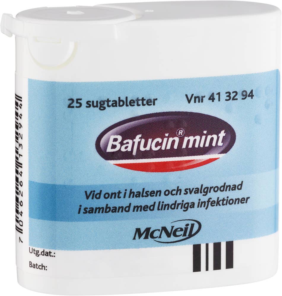 Bafucin Mint, Sugtablett, 25 st