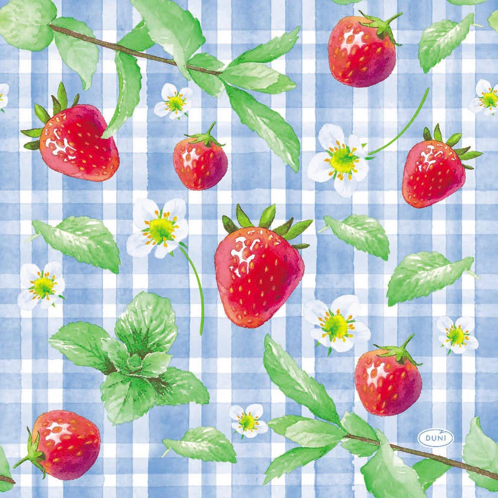 Duni Servett Strawberry Picnic 3-lags 33x33cm
