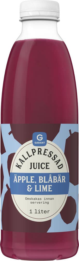 Garant Kallpressad Juice Äpple, Blåbär & Lime