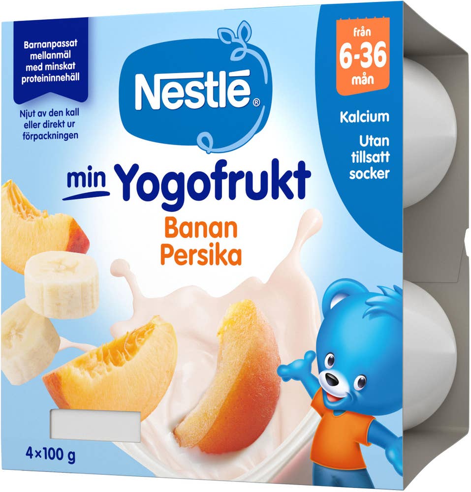 Nestlé Min YogoFrukt Persika & Banan 6M 4x100g