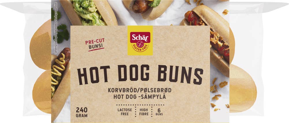 Schär Hot Dog Buns Glutenfri 6-p