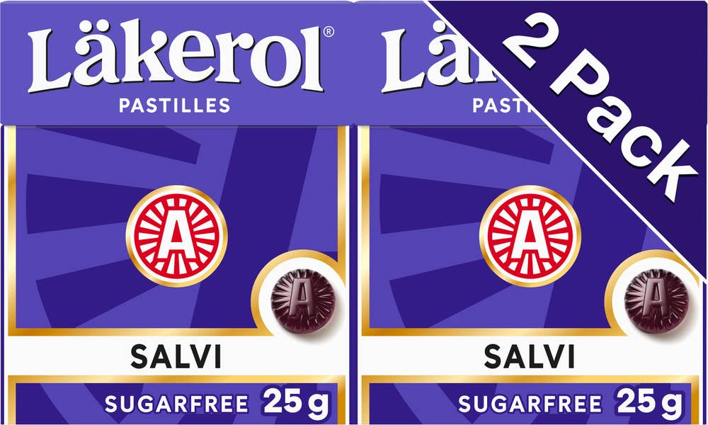 Läkerol Halstabletter Salvi Sockerfri 2x25g