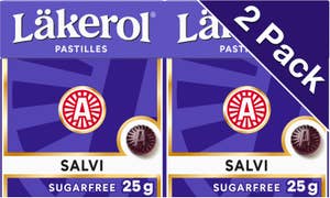 Läkerol Halstabletter Salvi Sockerfri 2x25g