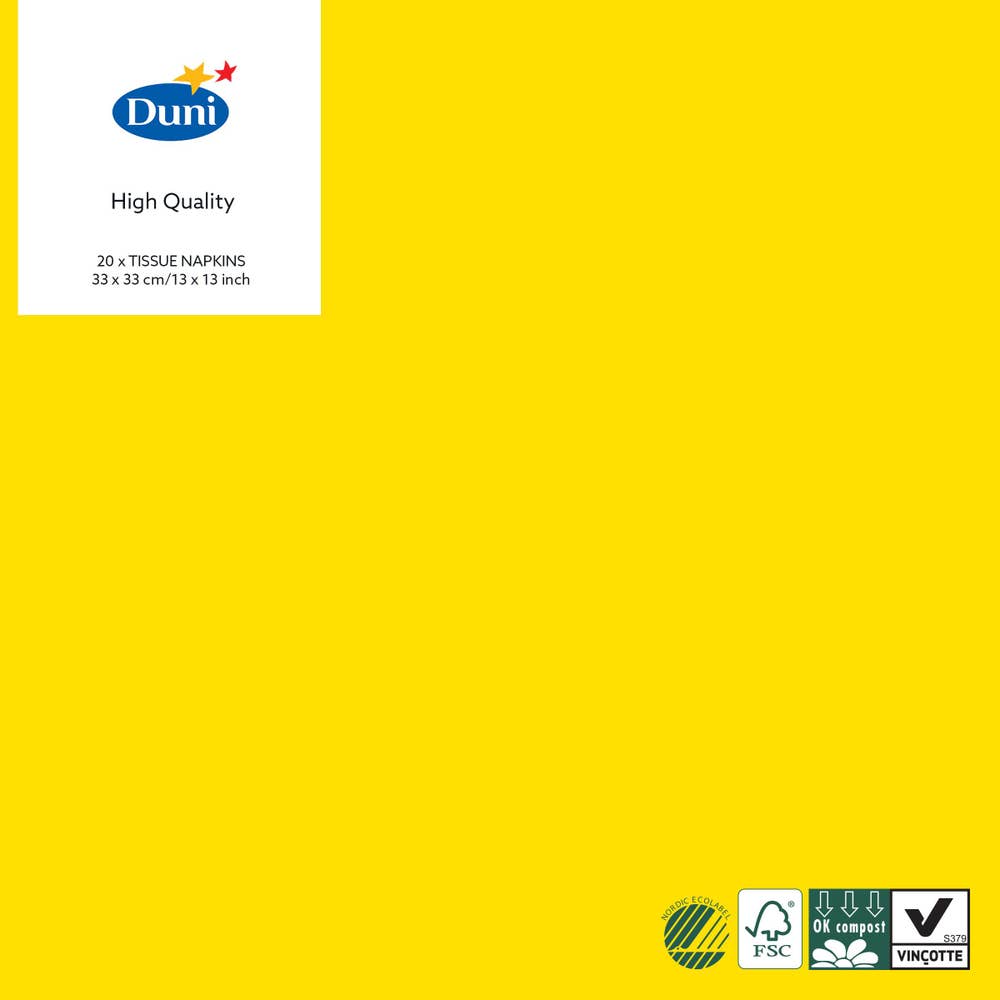 Duni Servett Gul 3-lags 33x33cm
