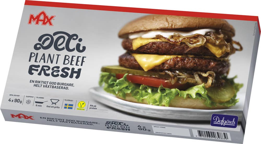 Vegansk Burgare Plant Beef Delifresh Fryst 4x90g