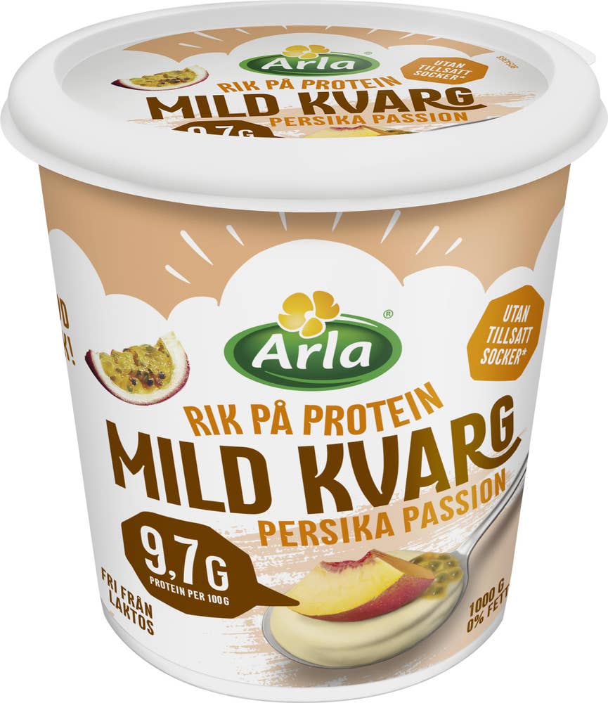 Mild Kvarg Persika & Passion Laktosfri Utan Tillsatt Socker 0,2%