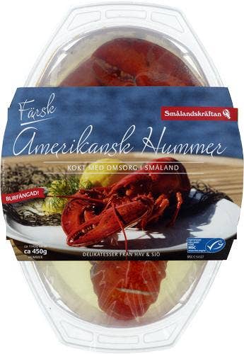 Smålandskräftan Färsk Amerikansk Hummer Kokt MSC Smålandskräftan