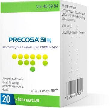Precosa 250 mg, Saccharomyces boulardii, kapsel, hård, 20 st